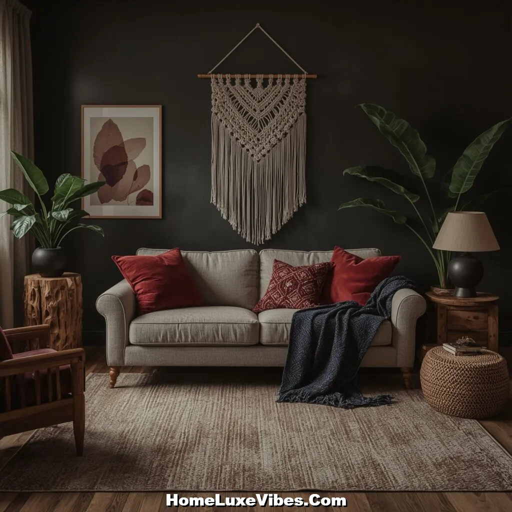 Boho in Moodier Palette Boho Living Room in Moodier Palette