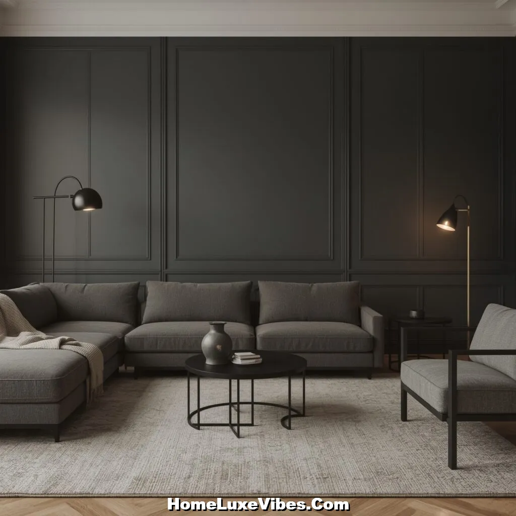 Contemporary Design in a Dark Scheme Contemporary Design For Living Room in a Dark Scheme