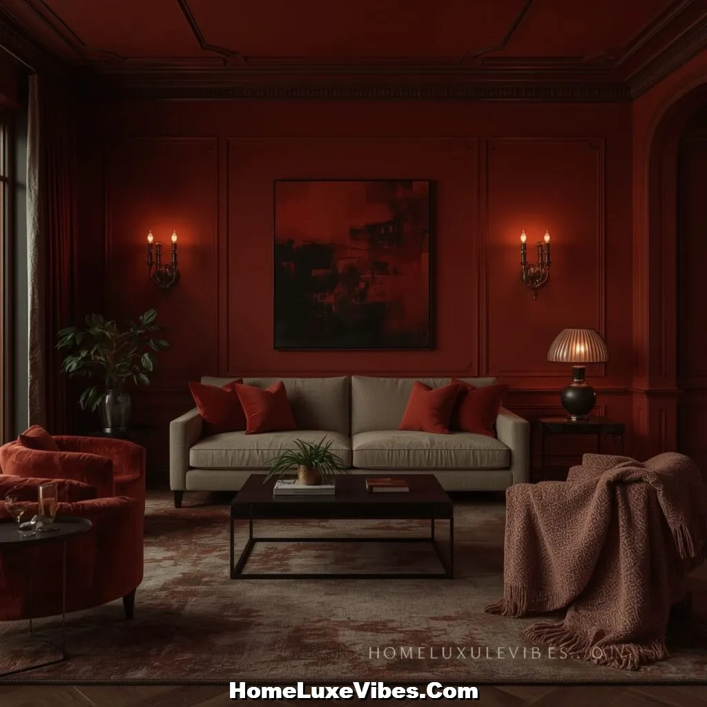 Deep Red for a Bold Cozy Atmosphere Deep Red Living Room for a Bold Cozy Atmosphere