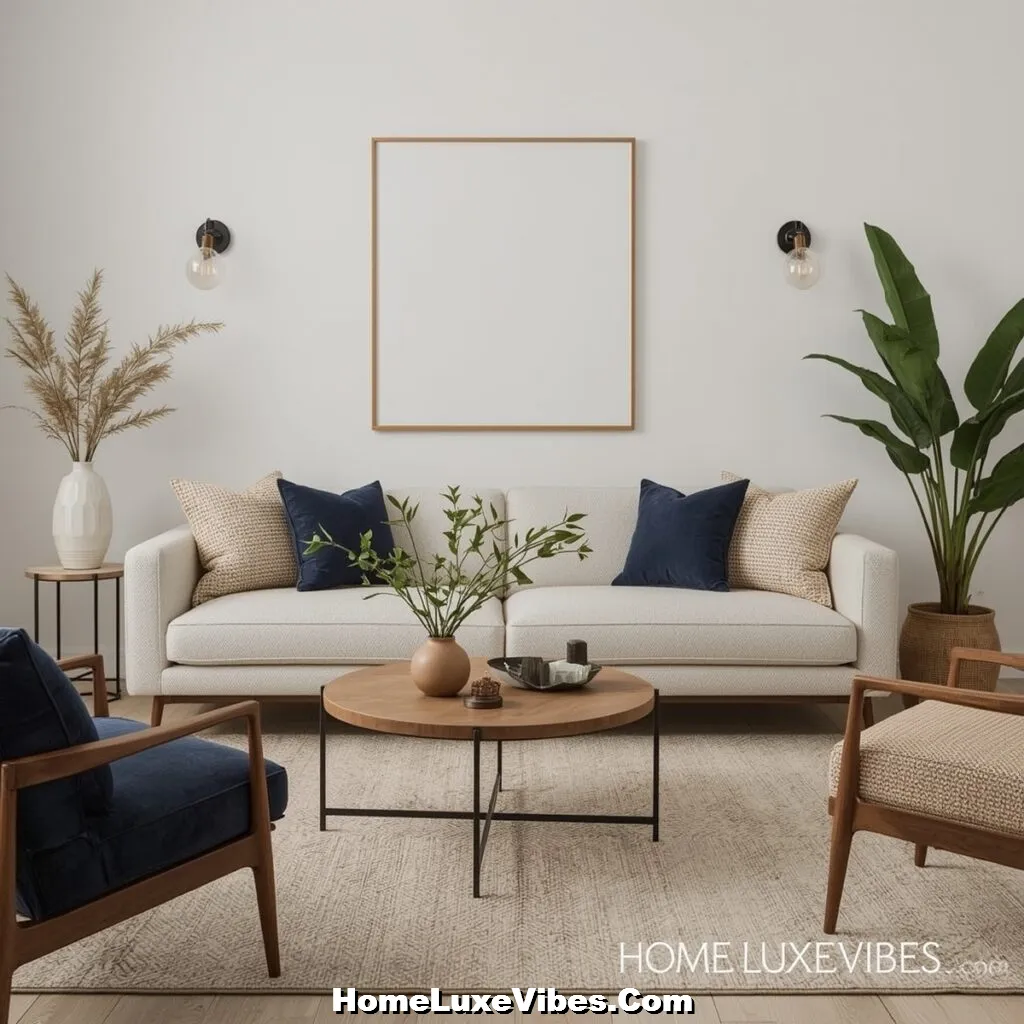 Mid Century Shapes in Dark Colors Mid-Century Living Room Shapes in Dark Colors