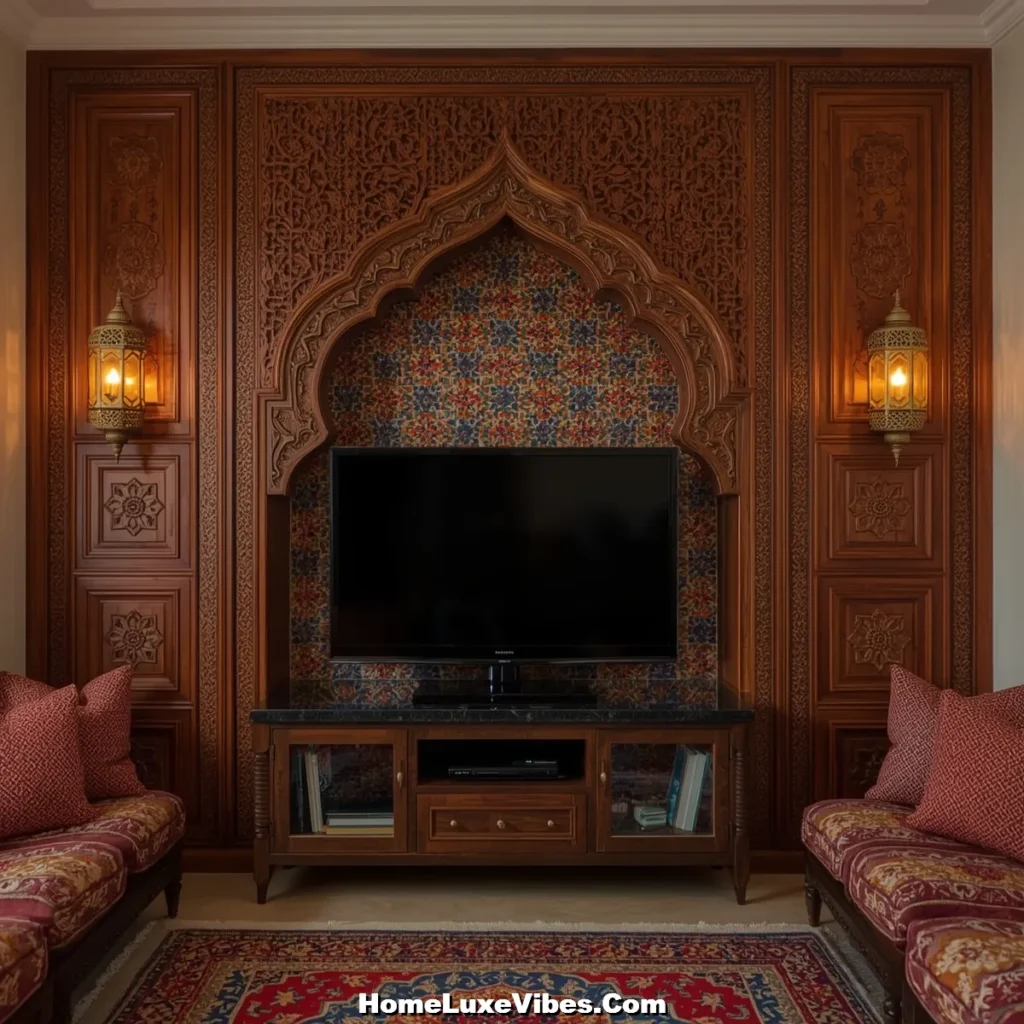 Moroccan inspired TV panel design result Moroccan-inspired TV panel design