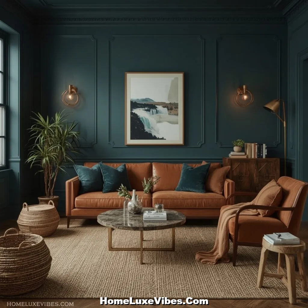 Use Teal for a Rich Moody Finish Use Teal for a Rich Moody Finish Living Room