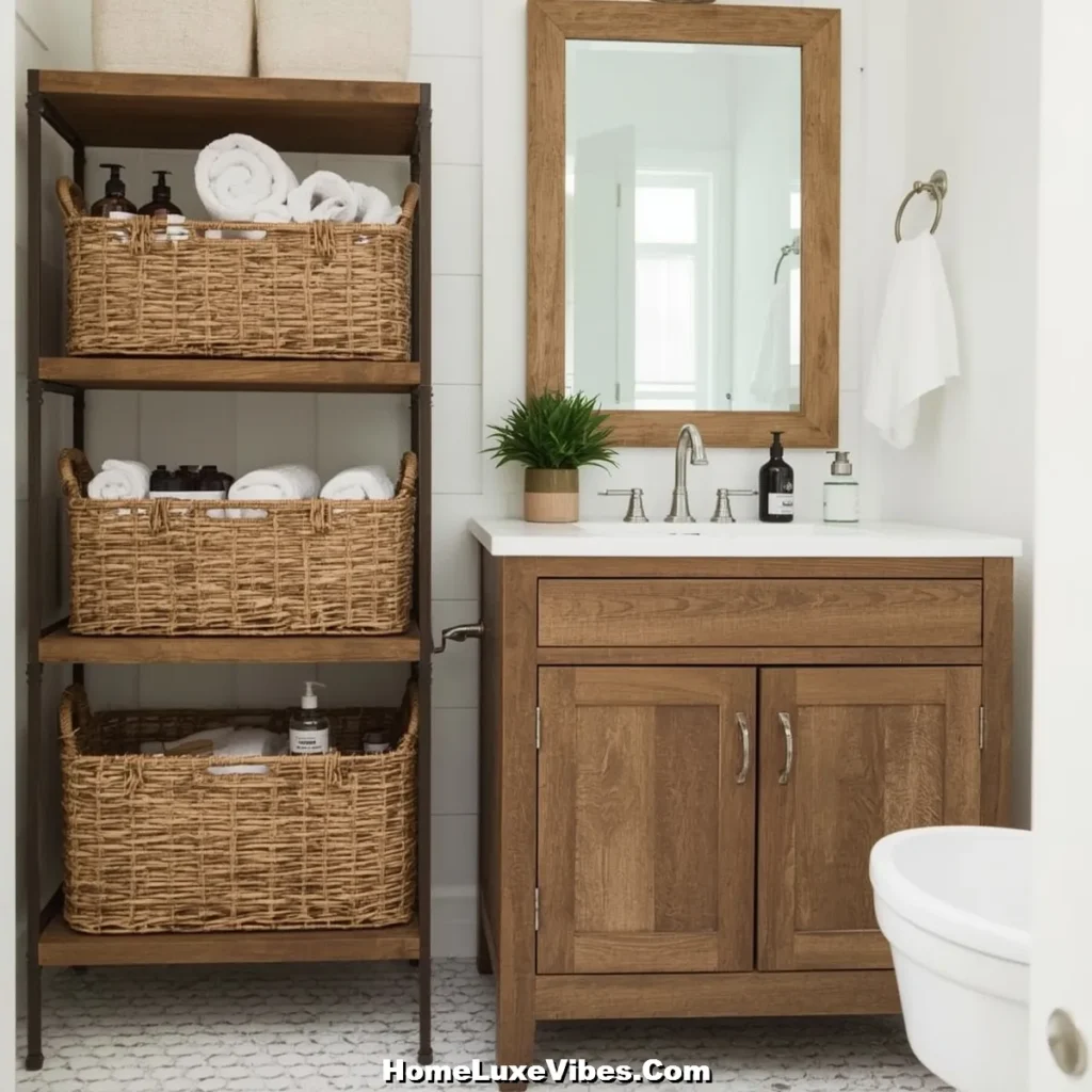 Wooden Baskets result Wooden Baskets in Bathroom