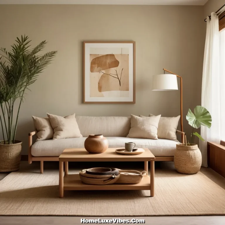 Japandi Room With Low Modern Sofa