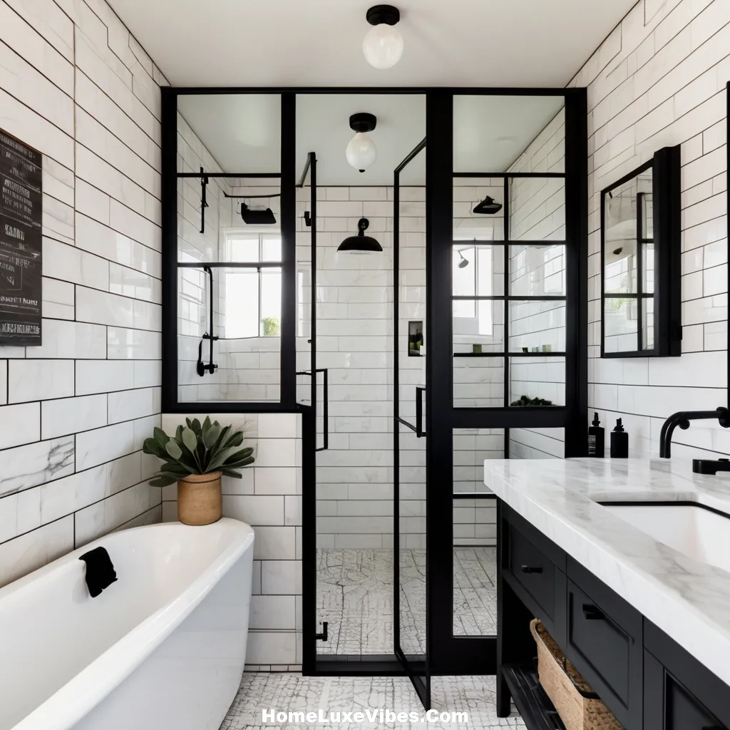 Black Grid Shower Door in White Bathroom result Black Grid Shower Door in White Bathroom