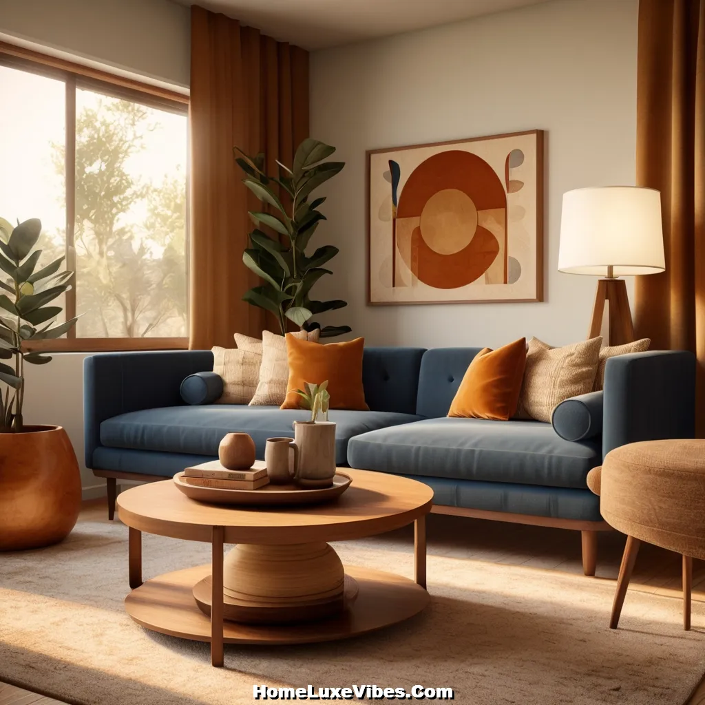 Blue and Orange Midcentury Modern Living Room Color Scheme result Blue and Orange Midcentury Modern Living Room Color Scheme