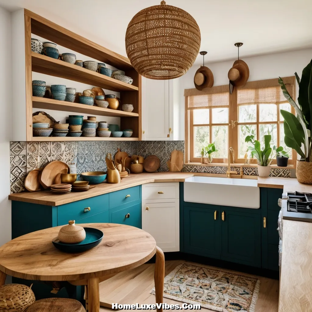 Boho Kitchen Idea Mixing Cabinet Styles for Eclectic Charm result Boho Kitchen Idea: Mixing Cabinet Styles for Eclectic Charm