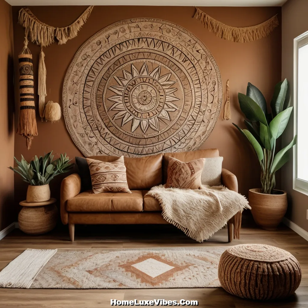 Boho Living Room Accent Wall Design result Boho Living Room Accent Wall Design