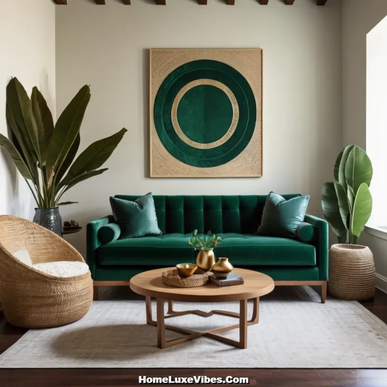 Boho Living Room With Statement Sofa
