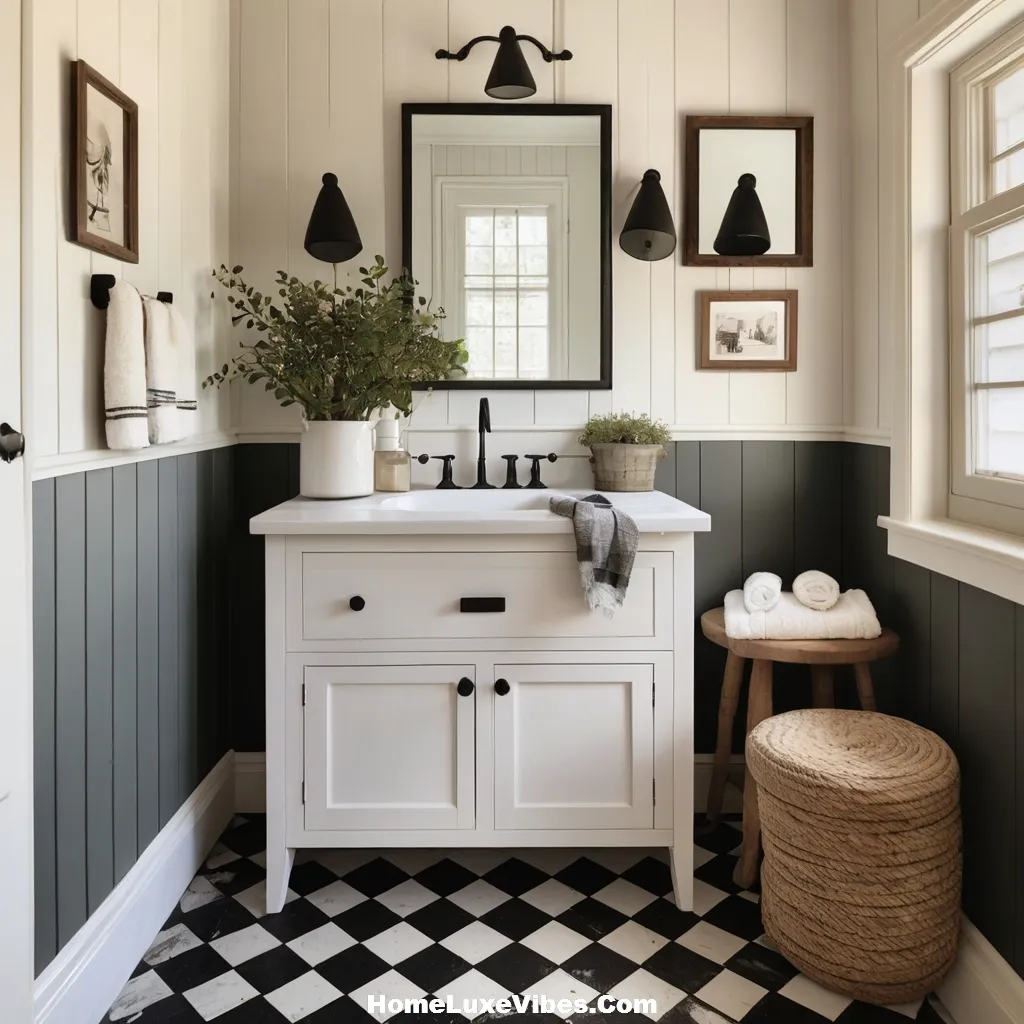 Buffalo Check Black and White Painted Bathroom Floor result Buffalo Check Black and White Painted Bathroom Floor