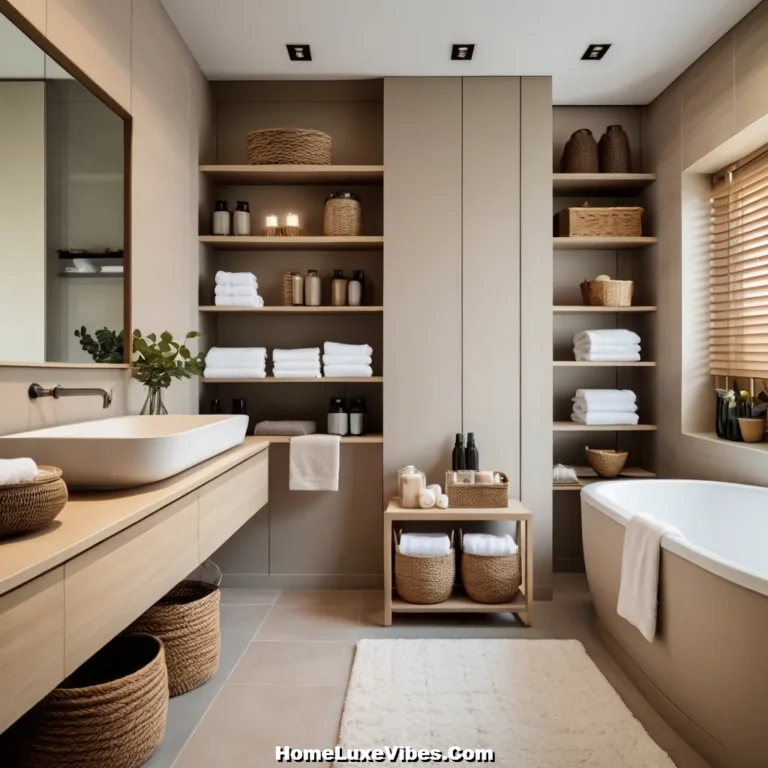 Built-In Wall Shelves for Bathroom Storage Ideas