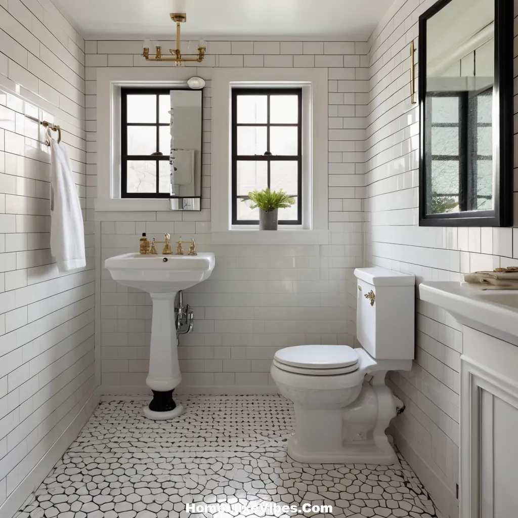 Classic Black and White Subway Tile Bathroom result Classic Black and White Subway Tile Bathroom
