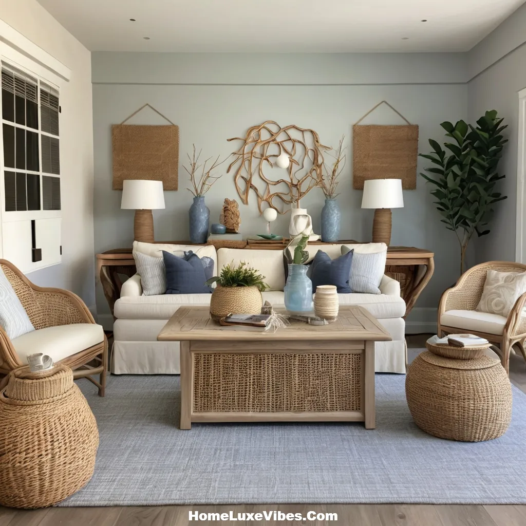 Coastal Living Room with Driftwood Coffee Table result Coastal Living Room with Driftwood Coffee Table