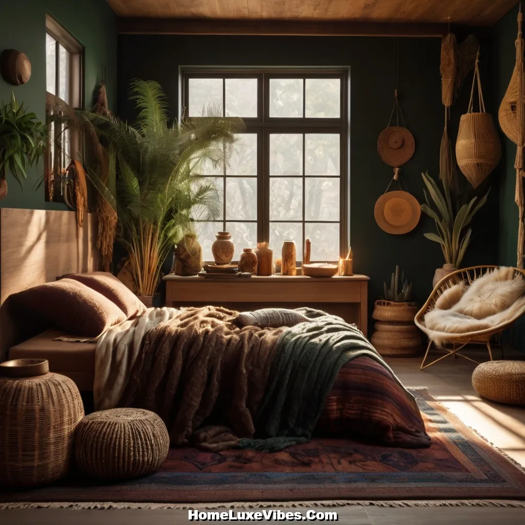 Enchanting Dark Boho Bedroom with Moody Elegance result Enchanting Dark Boho Bedroom with Moody Elegance