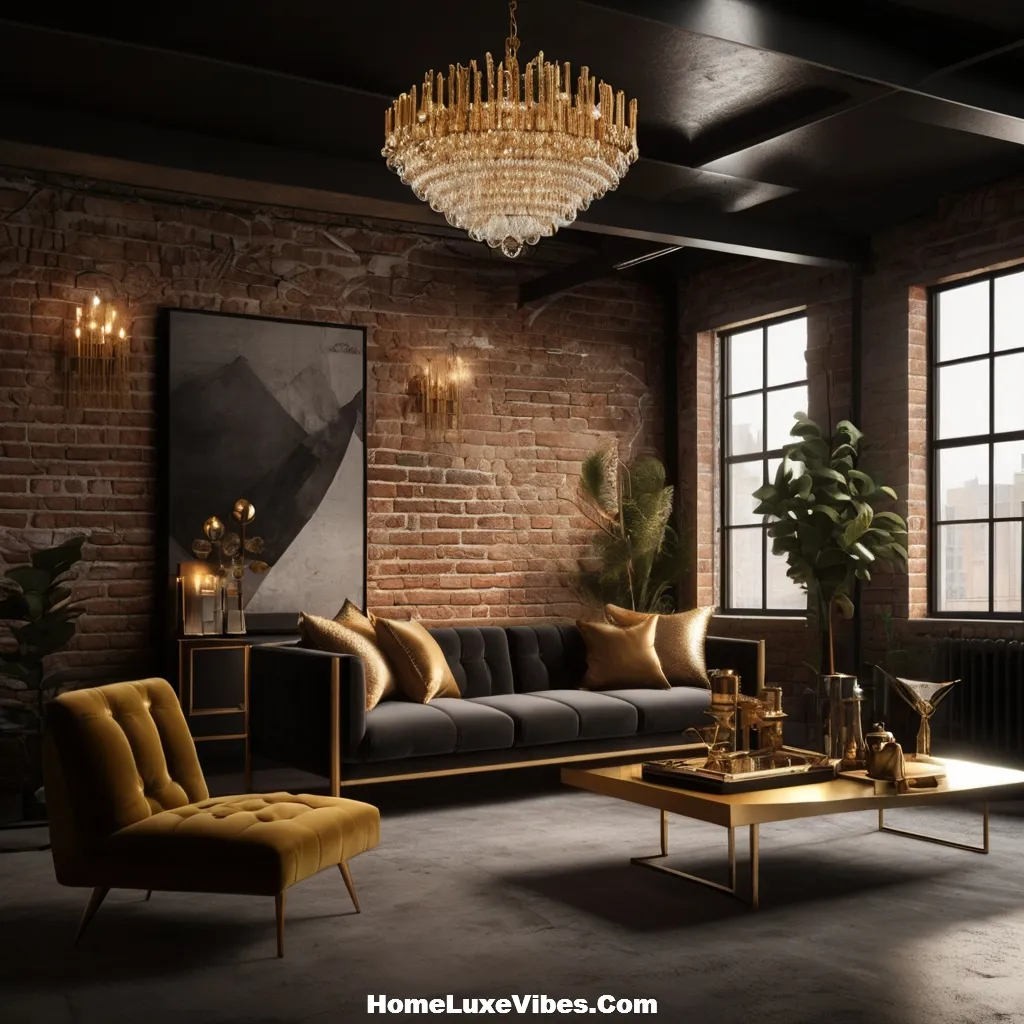 Industrial Glam Luxury Living Room with Moody Vibe result Industrial Glam Luxury Living Room with Moody Vibe