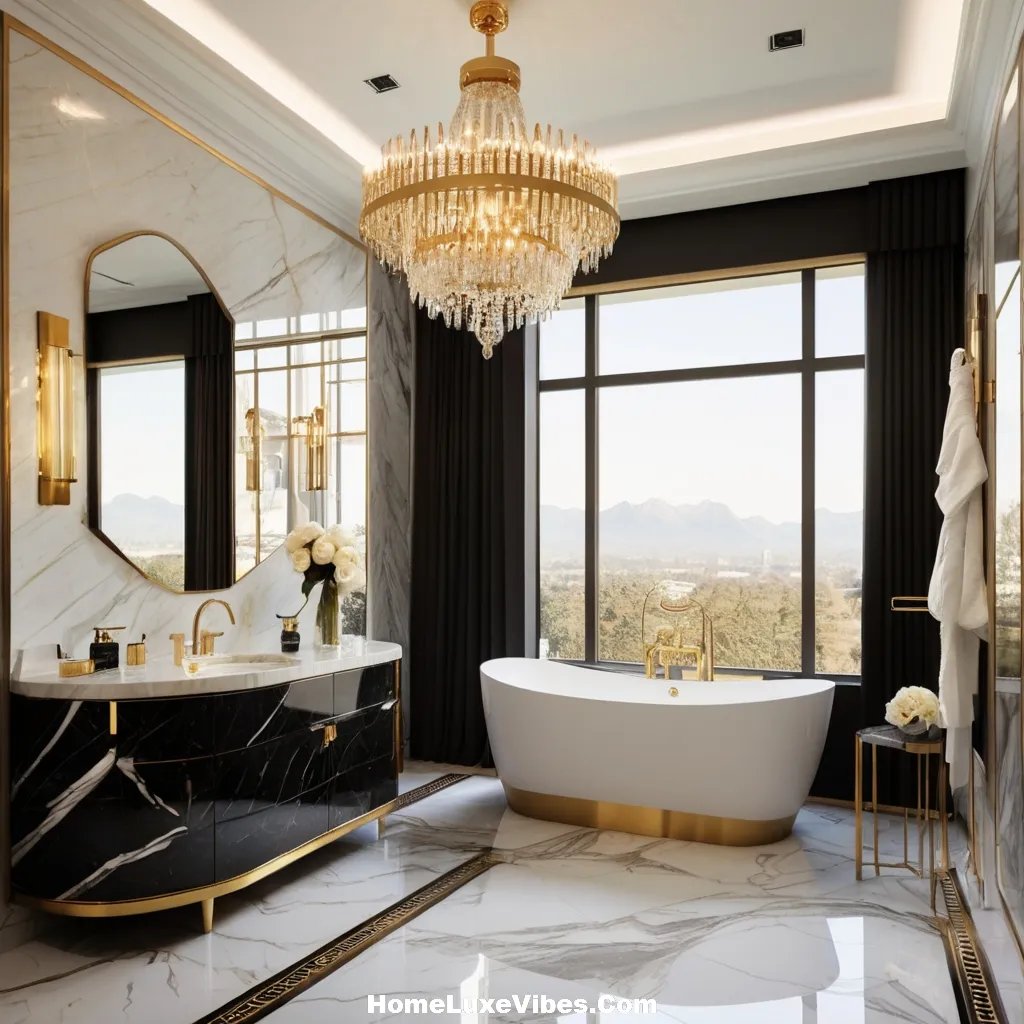 Luxury Black and White Marble Bathroom Design result Luxury Black and White Marble Bathroom Design