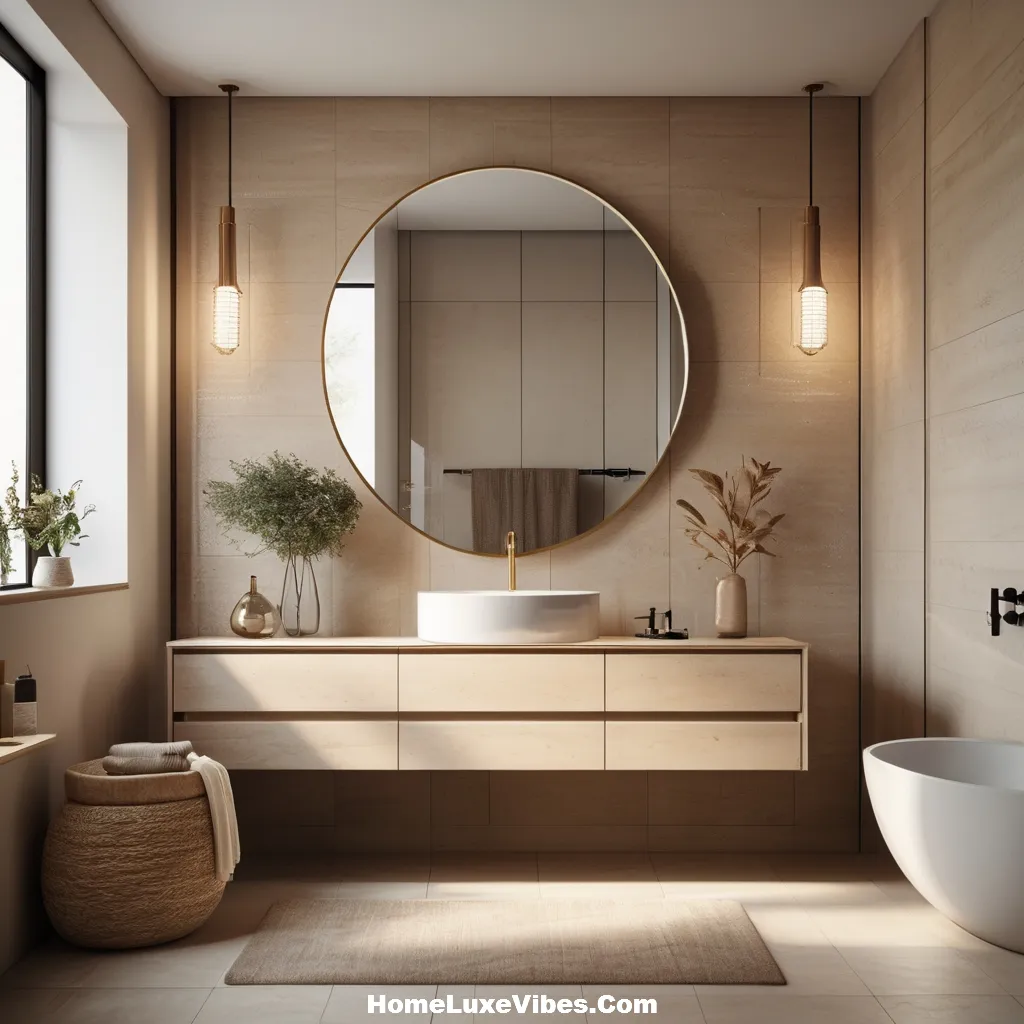 Modern Bathroom with Oversized Statement Mirror – Stylish Wall Decor Inspiration result Modern Bathroom with Oversized Statement Mirror – Stylish Wall Decor Inspiration