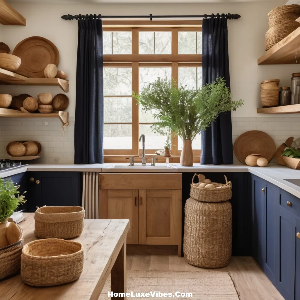 Navy Blue Kitchen with Beige Walls and Warm Accents result Navy Blue Kitchen with Beige Walls and Warm Accents