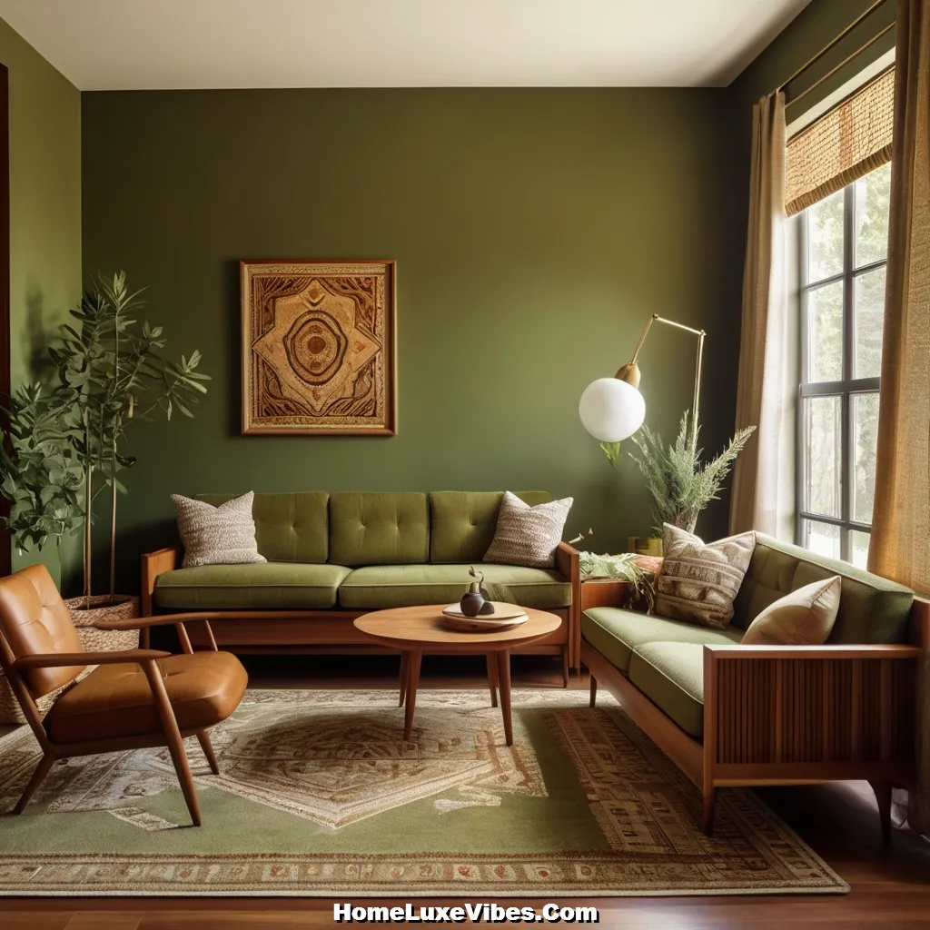 Olive Green and Teak Midcentury Modern Living Room result Olive Green and Teak Midcentury Modern Living Room