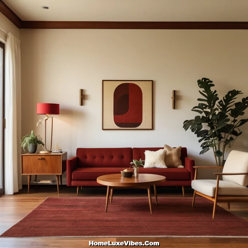 Red and Teak Midcentury Modern Living Room Palette result Red and Teak Midcentury Modern Living Room Palette
