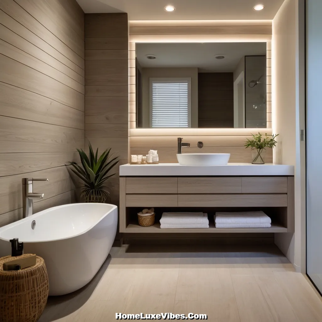 Shiplap Bathroom Behind Floating Vanity – Sleek Modern Look result Shiplap Bathroom Behind Floating Vanity – Sleek Modern Look