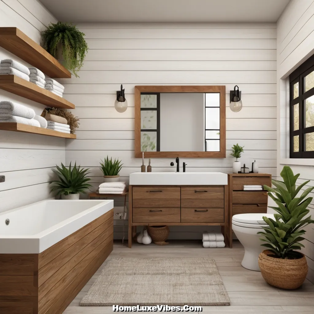 Shiplap Bathroom with Built In Shelves – Functional Stylish Space result Shiplap Bathroom with Built-In Shelves – Functional Stylish Space
