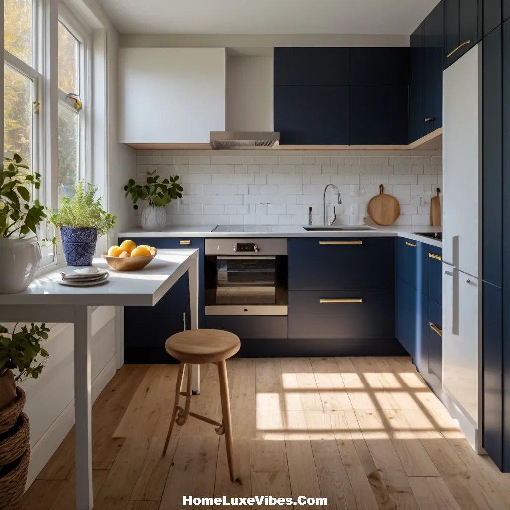 Small Navy Blue Kitchen with White Cabinets result Small Navy Blue Kitchen with White Cabinets