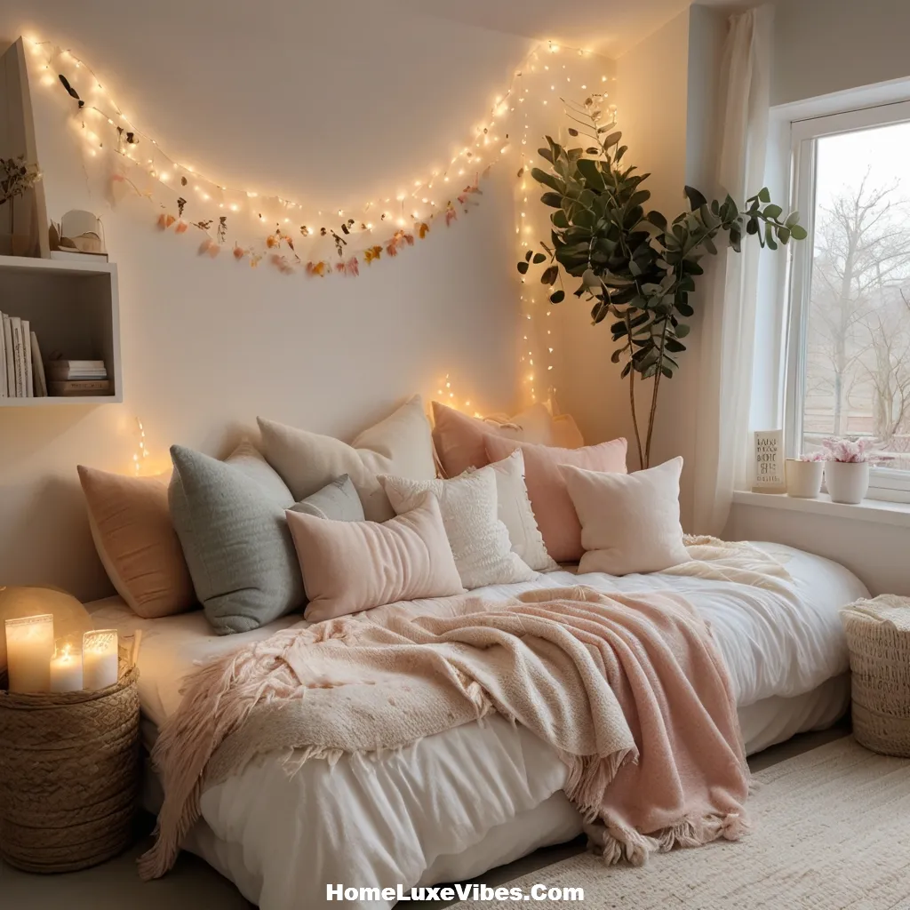 Teen Girl Bedroom with Cozy White Daybed and Cushions result Teen Girl Bedroom with Cozy White Daybed and Cushions