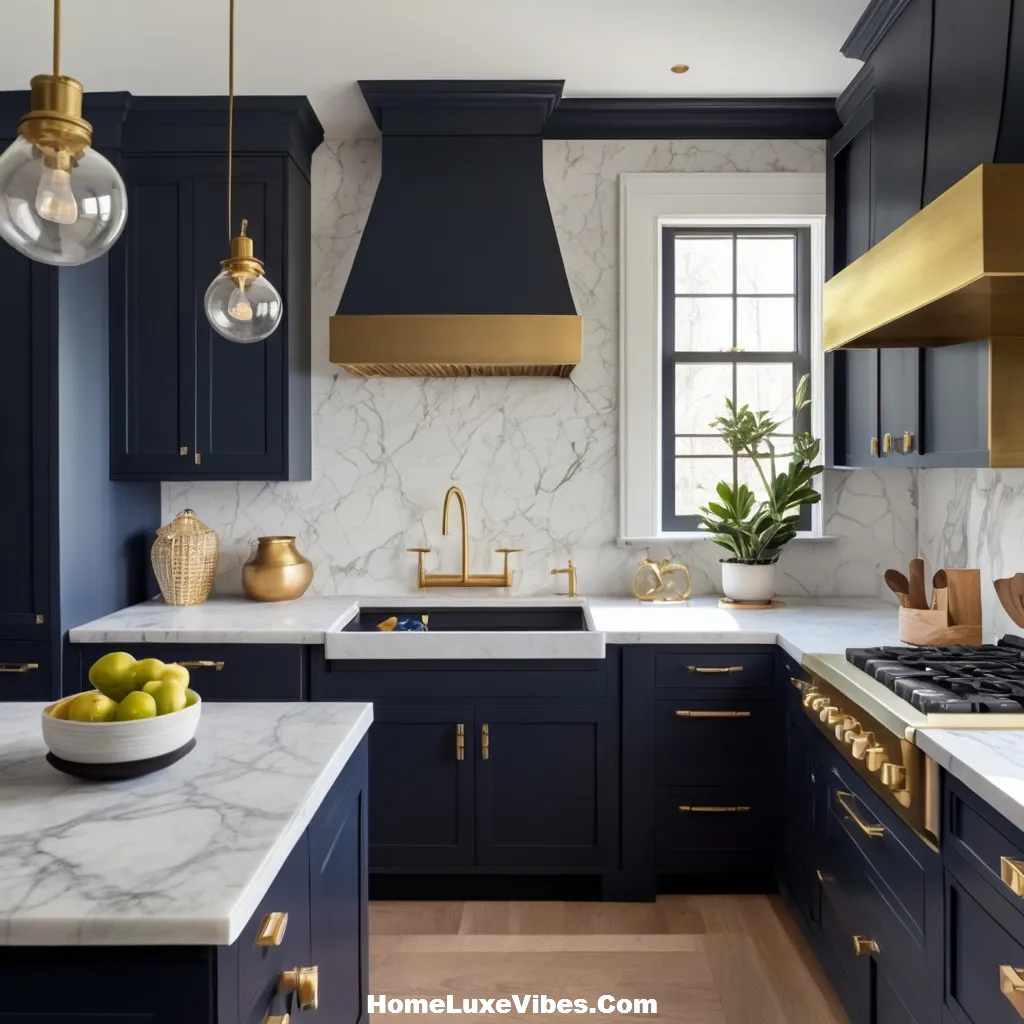 Timeless Navy Blue Kitchen Design with Shaker Cabinets result Timeless Navy Blue Kitchen Design with Shaker Cabinets