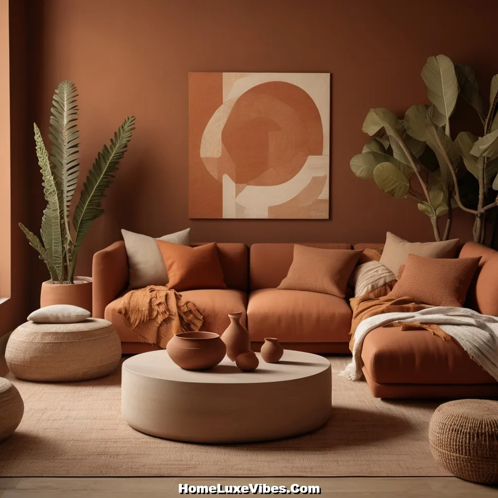 Tonal Boho Living Room in Earthy Shades result Tonal Boho Living Room in Earthy Shades