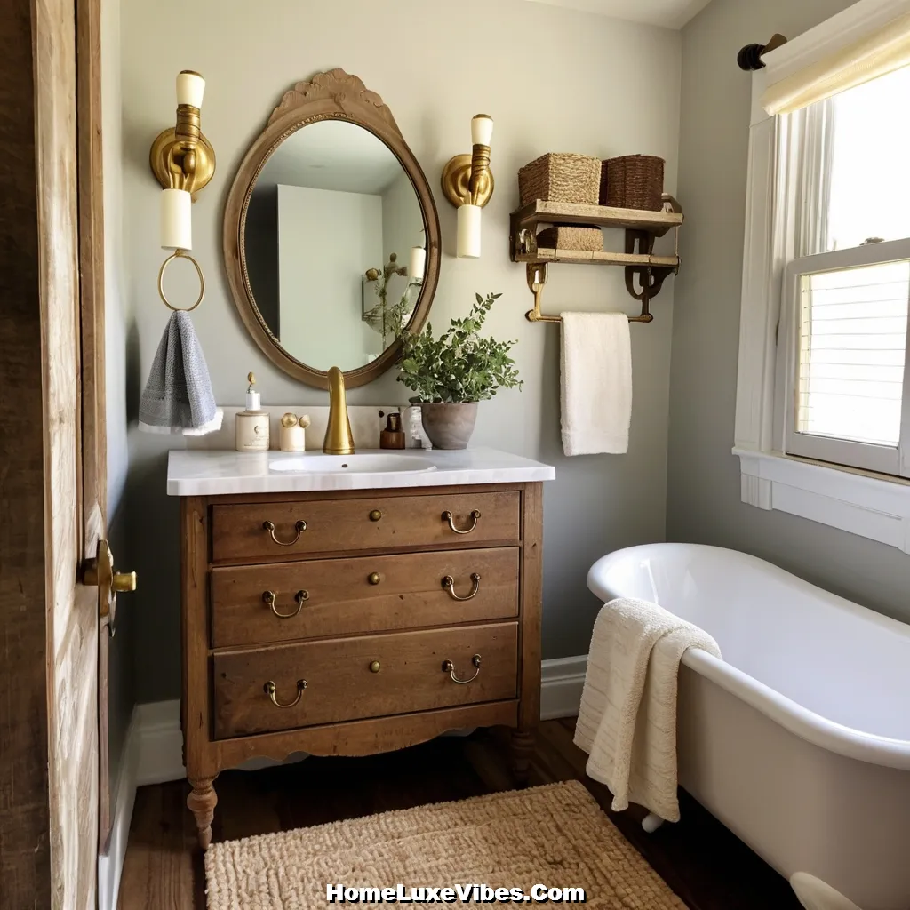 Vintage Furniture Repurposed for Bathroom Storage result Vintage Furniture Repurposed for Bathroom Storage
