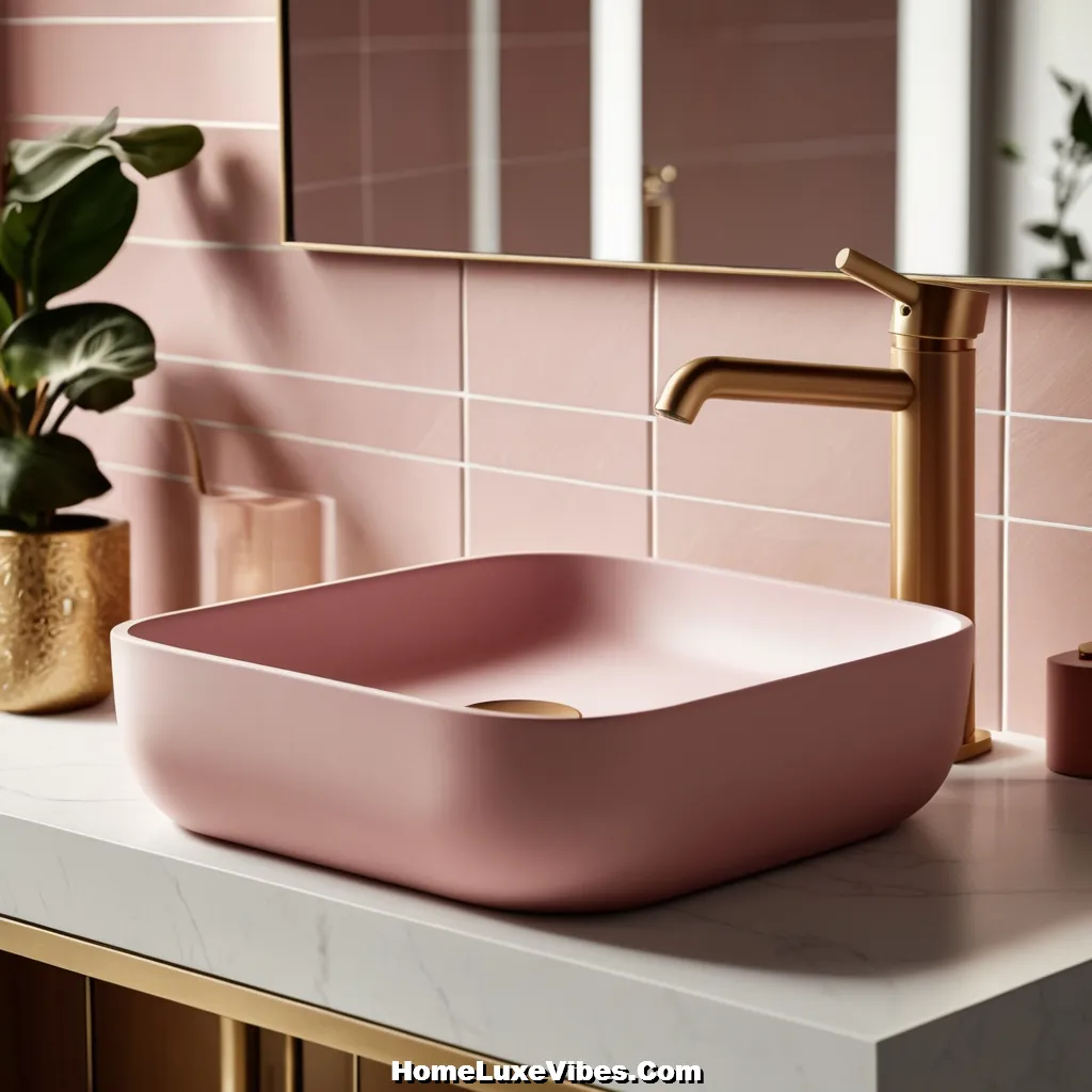 arezzo matt pink square basin result arezzo matt pink-square basin