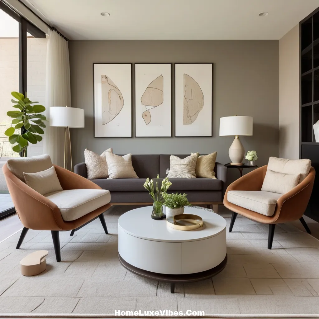 Accent Chairs in Small Apartment Living Room
