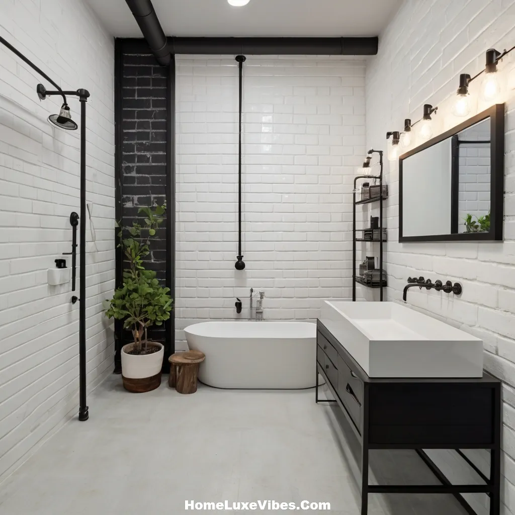 All White Industrial Bathroom Design result All-White Industrial Bathroom Design