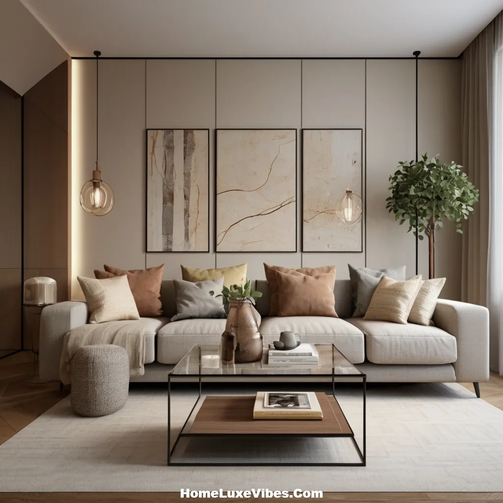 Balanced Decor in Small Apartment Living Room
