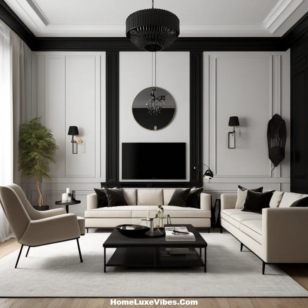 Black Wainscoting in a White Living Room result Black Wainscoting in a White Living Room