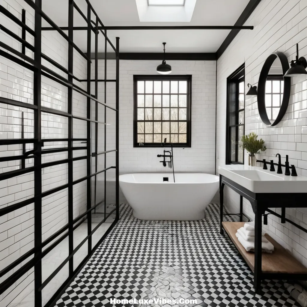 Black and White Industrial Bathroom Idea result Black and White Industrial Bathroom Idea