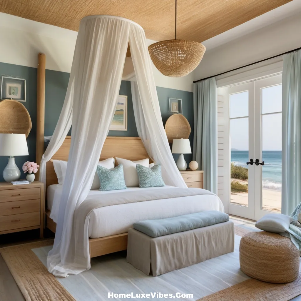 Canopy Bed Coastal Bedroom Ideas for Serene Beach Vibes result Canopy Bed Coastal Bedroom Ideas for Serene Beach Vibes