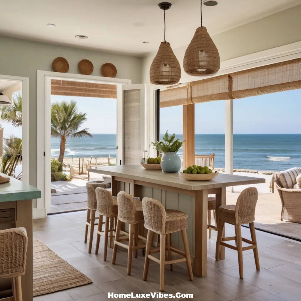 Casual Coastal Kitchen with Open Patio and Slipcovered Seating result Casual Coastal Kitchen with Open Patio and Slipcovered Seating