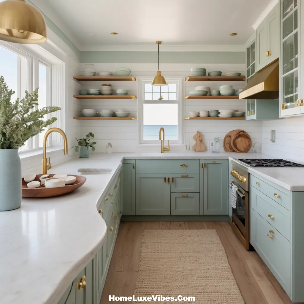 Coastal Kitchen with Colorful Blue and Green Cabinets result Coastal Kitchen with Colorful Blue and Green Cabinets
