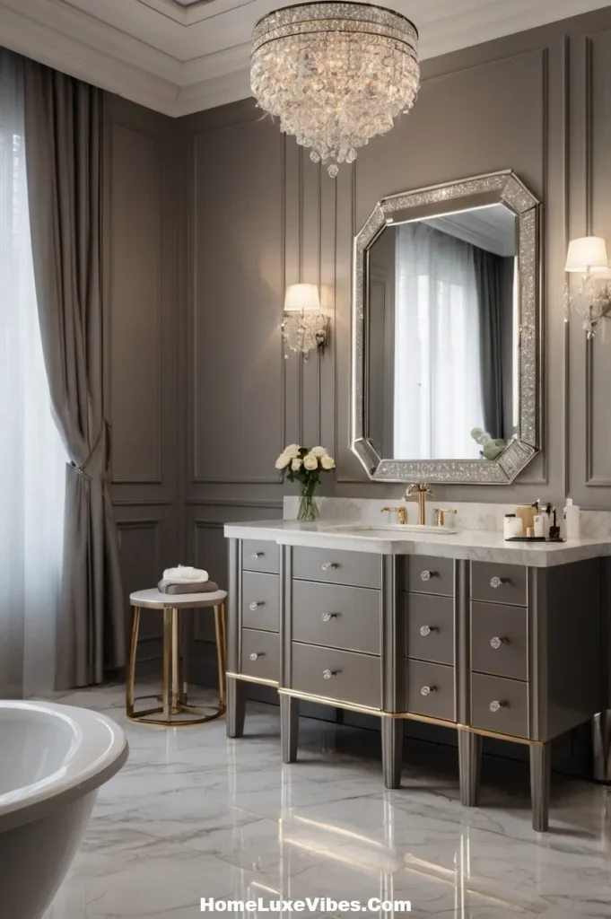 Crystal Chandelier Bathroom Vanity Lighting
