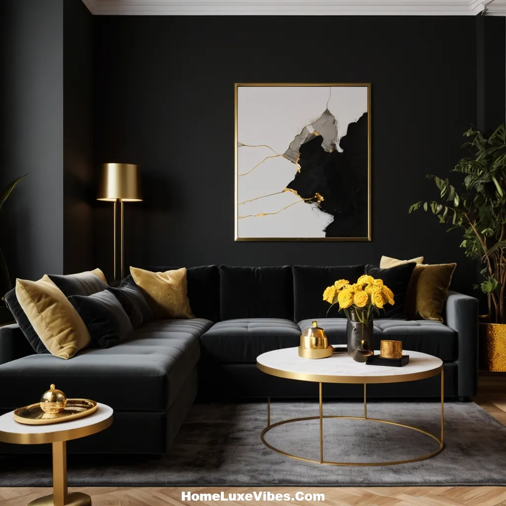Dark Painted Small Apartment Living Room
