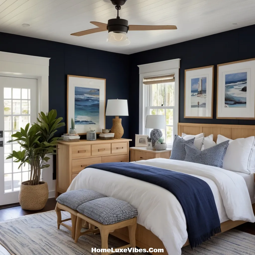 Deep Blue Accent Ideas for Coastal Bedroom Design result Deep Blue Accent Ideas for Coastal Bedroom Design