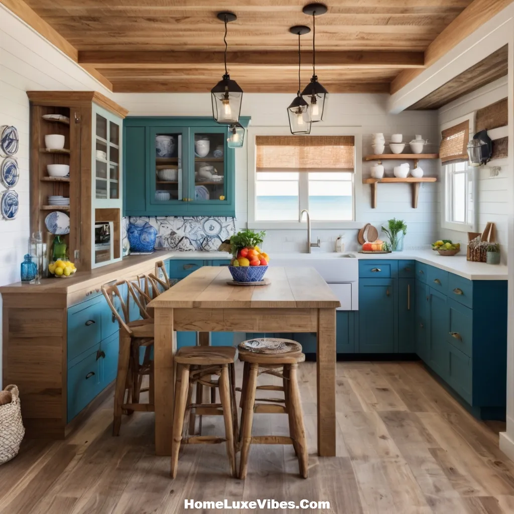 Eclectic Coastal Kitchen with Rustic Wood and Nautical Decor result Eclectic Coastal Kitchen with Rustic Wood and Nautical Decor
