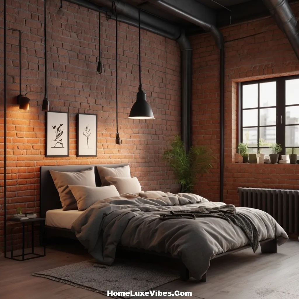 Exposed Brick Industrial Bedroom – Urban Loft Style Inspiration result Exposed Brick Industrial Bedroom – Urban Loft Style Inspiration
