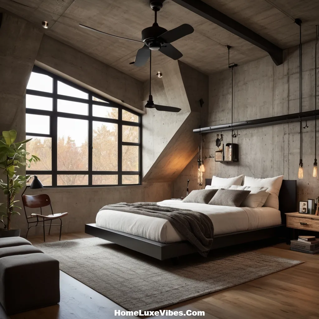 Factory Style Ceiling Fan in Industrial Bedroom – Loft Interior Idea result Factory-Style Ceiling Fan in Industrial Bedroom – Loft Interior Idea