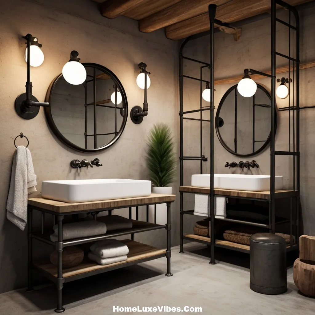 Highlighted Metalwork in Industrial Bathroom result Highlighted Metalwork in Industrial Bathroom