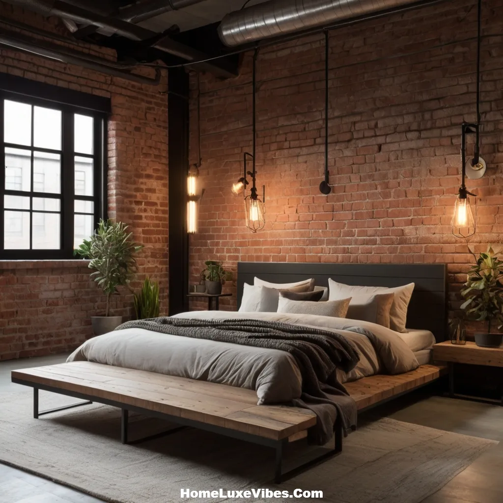 Industrial Bench in Bedroom – Functional Loft Furniture result Industrial Bench in Bedroom – Functional Loft Furniture