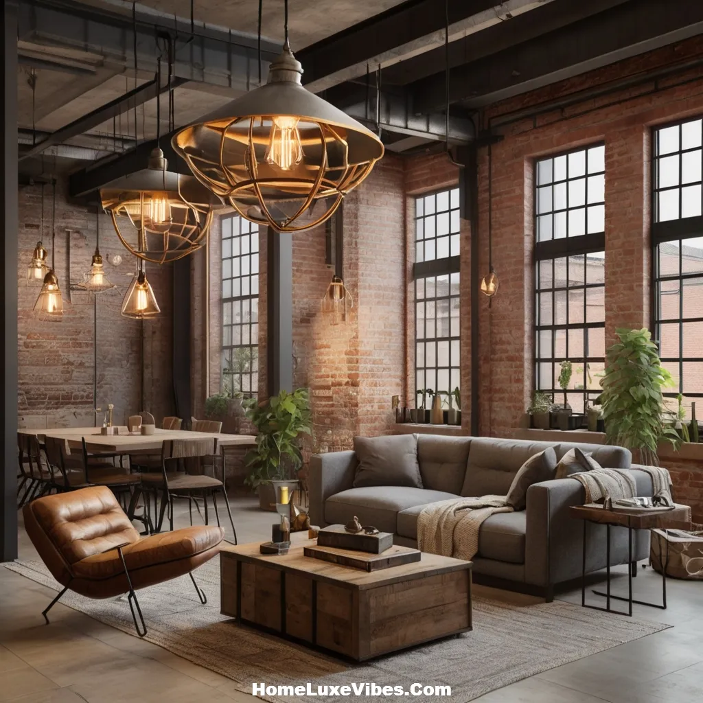 Industrial Decor Lighting with Edison Bulbs and Metal Industrial Decor Lighting with Edison Bulbs and Metal Fixtures