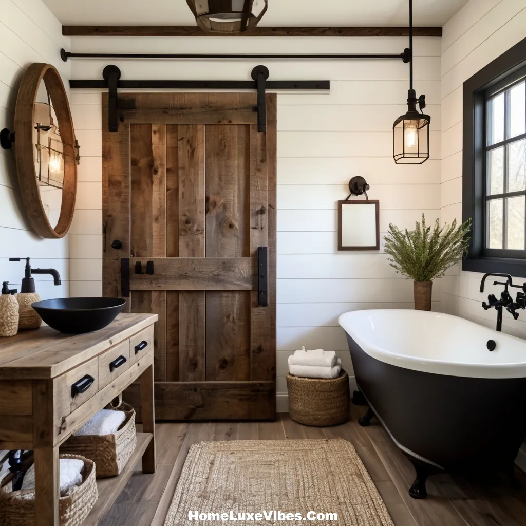 Industrial Farmhouse Bathroom with Rustic and Modern Accents result Industrial Farmhouse Bathroom with Rustic and Modern Accents